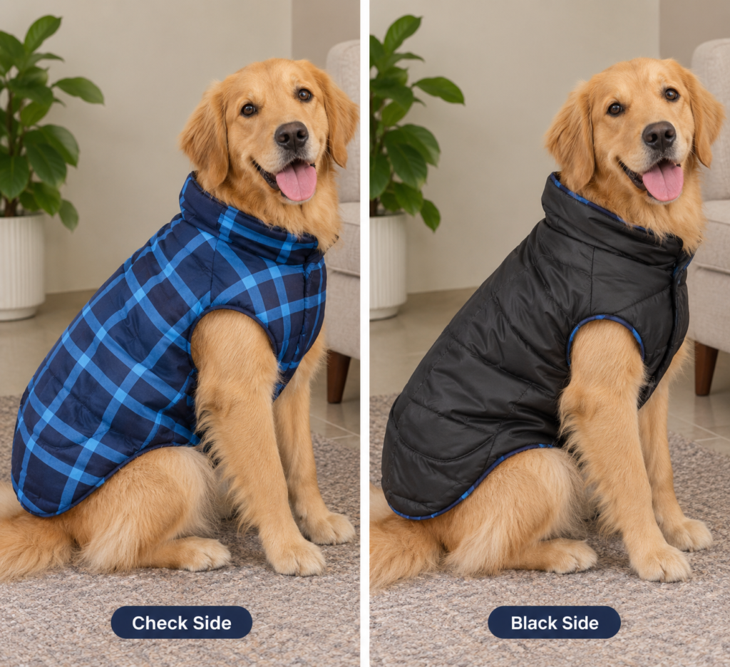 Reversible Blue Black Checkered Jacket