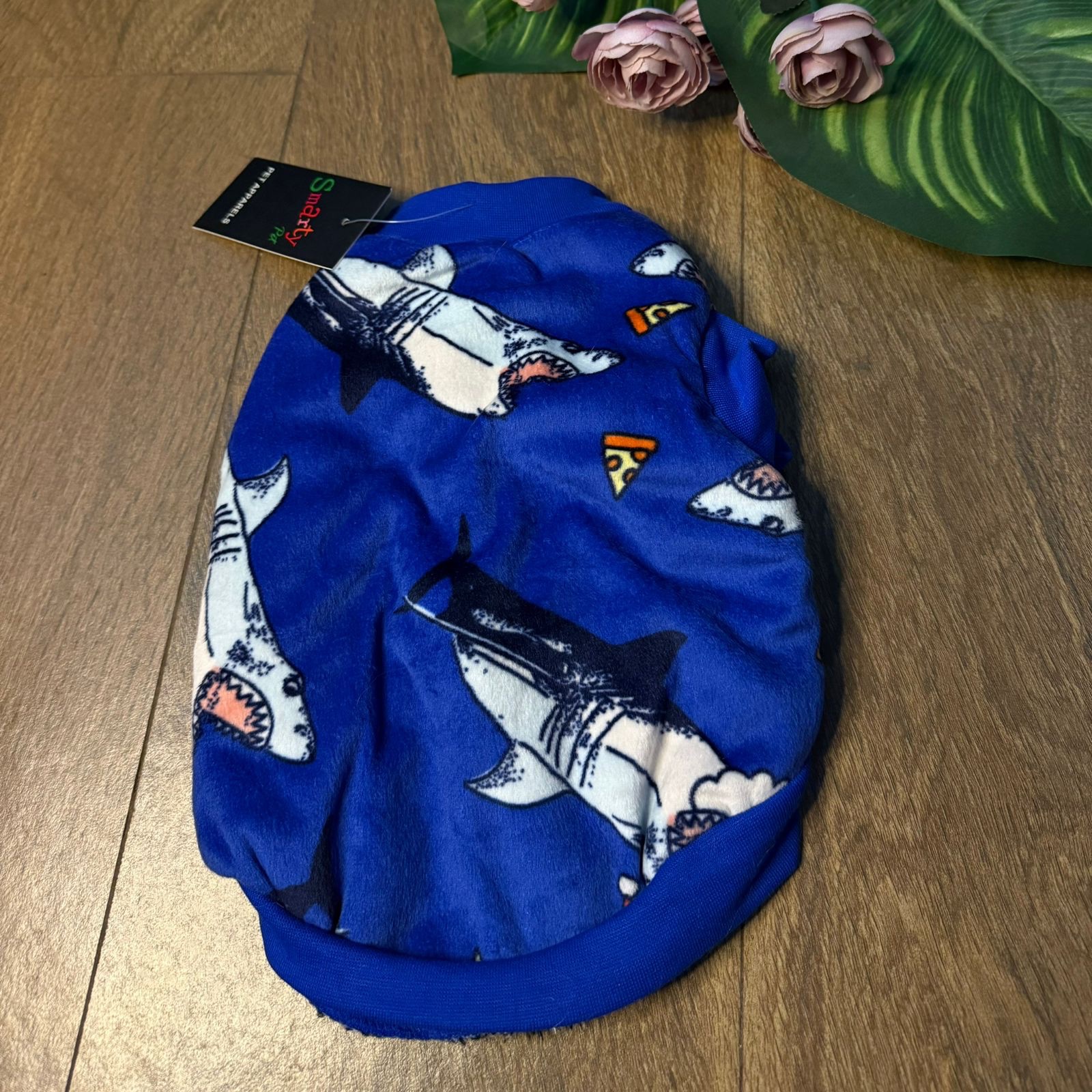 Blue Shark & Pizza Print Winter Tee 💙 - Image 2