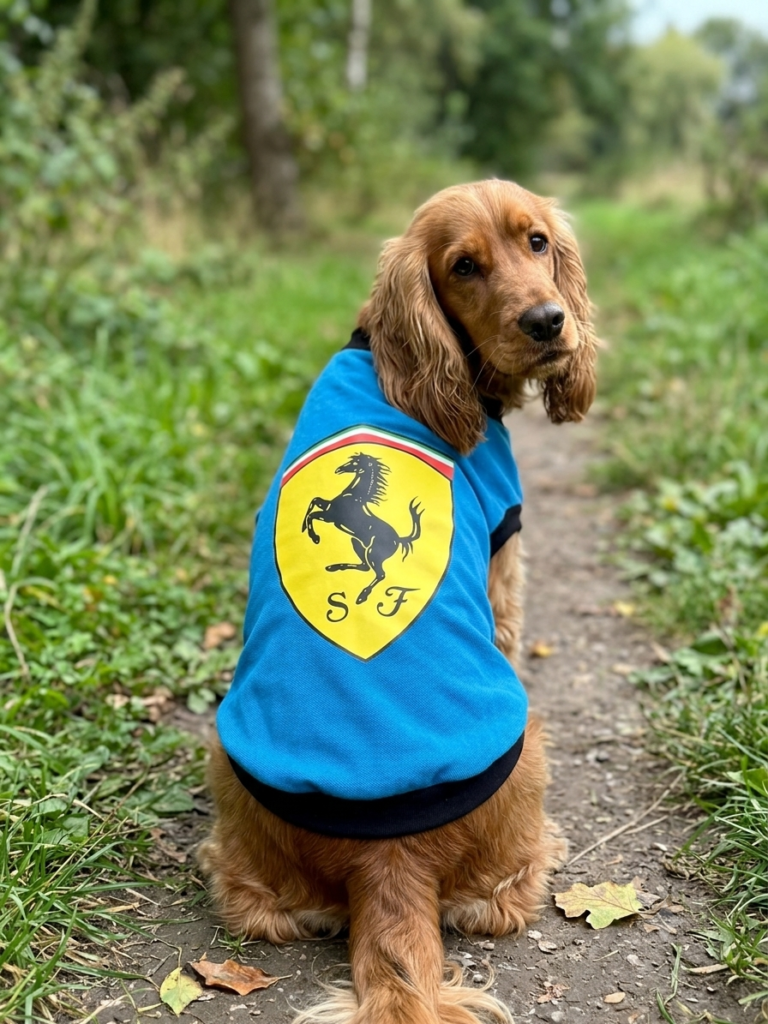 Scuderia Ferrari Inspired Blue Dog Shirt