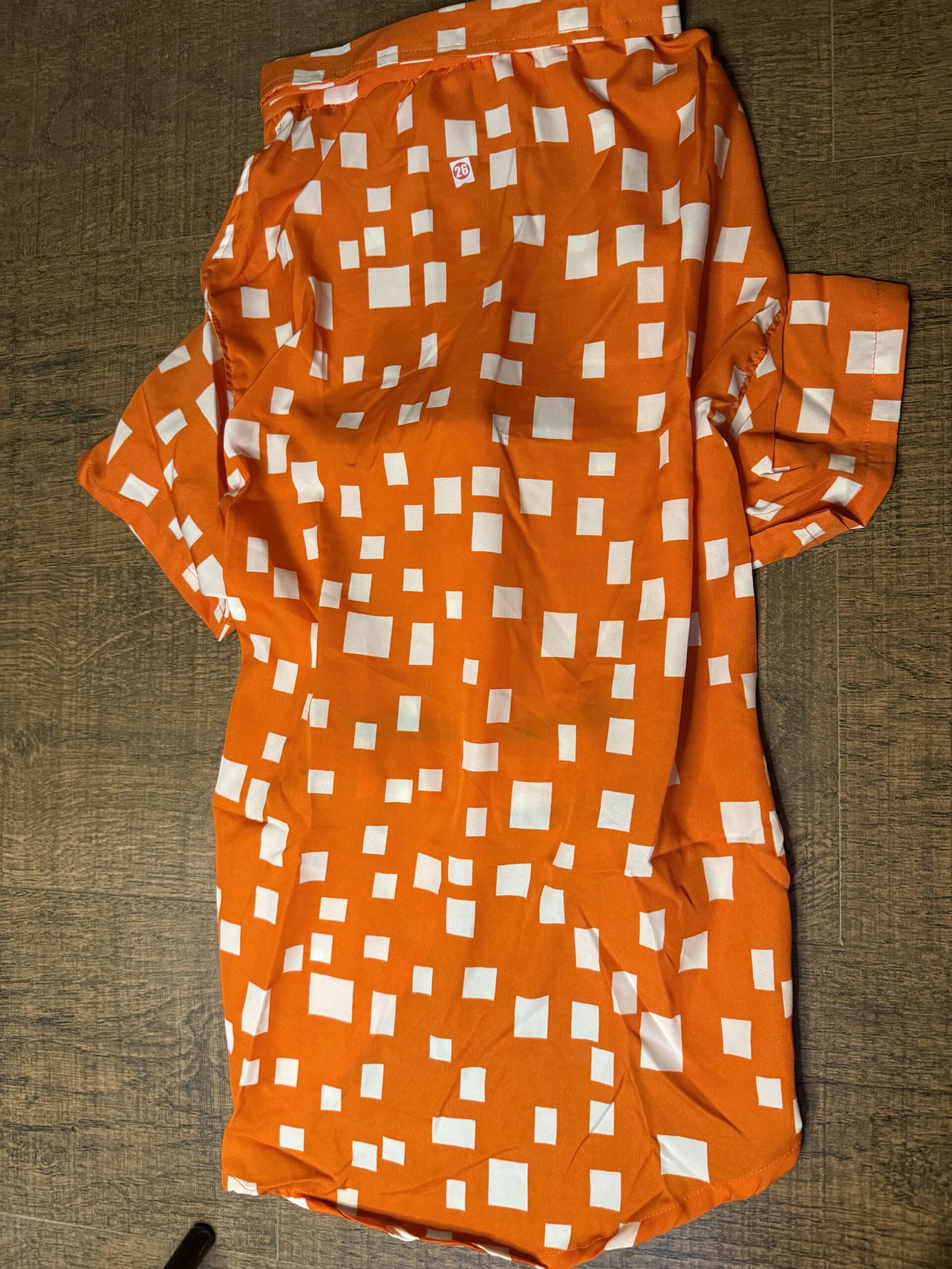 Orange Geometric Print Dog Shirt - Image 2