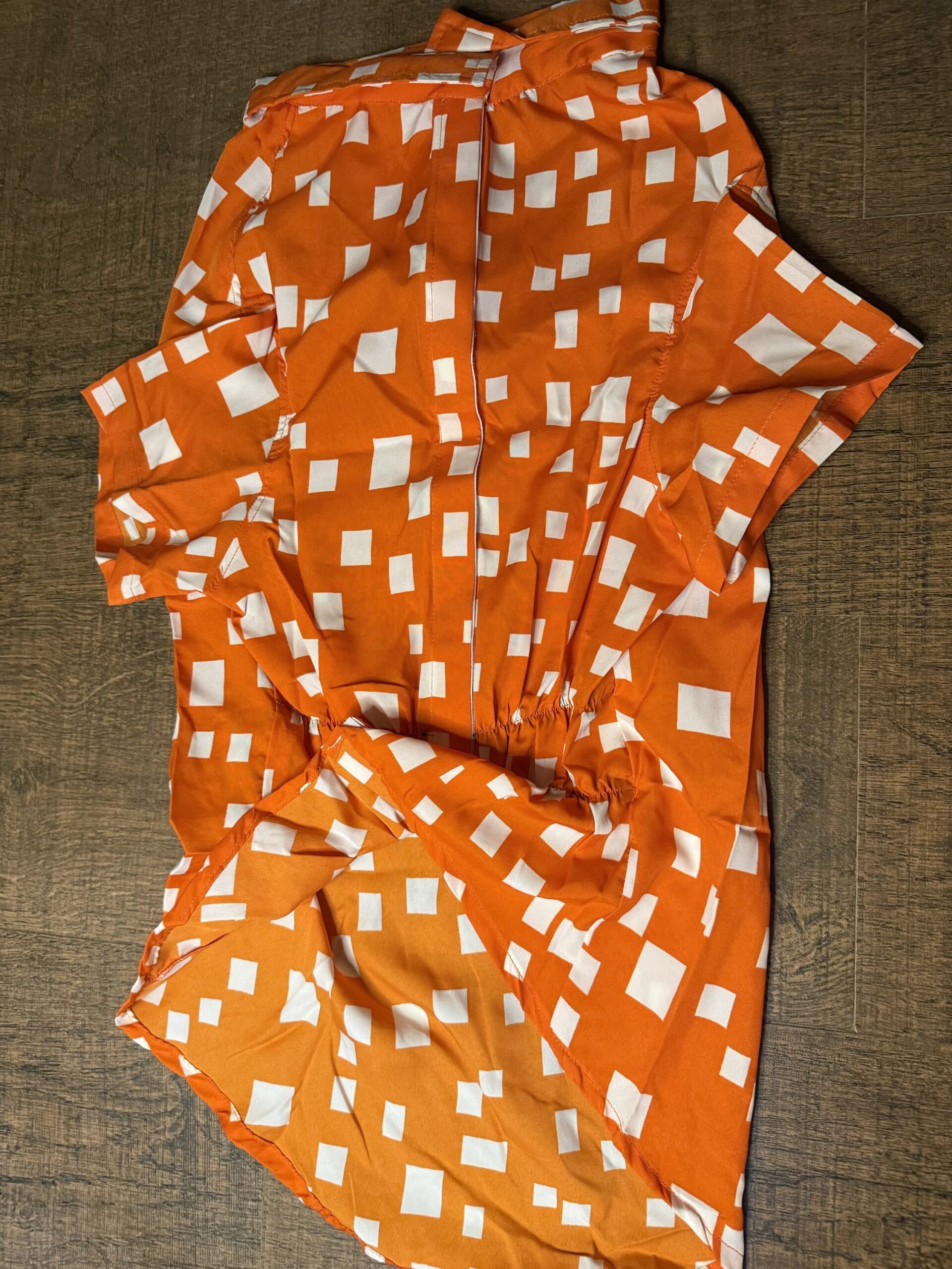 Orange Geometric Print Dog Shirt - Image 3