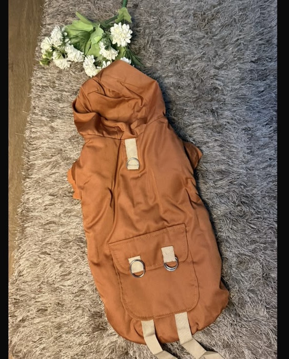 Rust Brown Fur-Lined Hooded Jacket - Image 2
