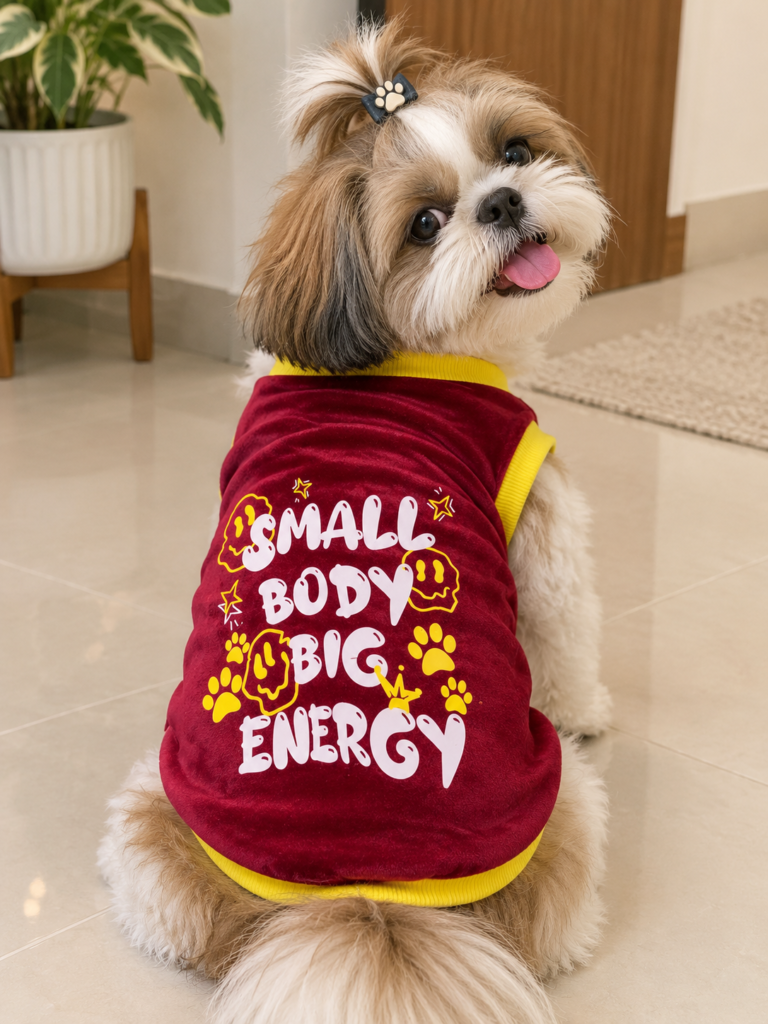 Small Body Big Energy Velvet Winter T-Shirt