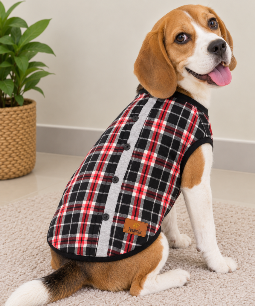 Black & Red Checkered Winter Shirt Style Tee