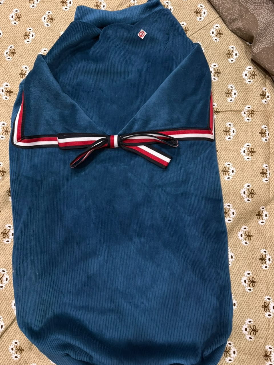 Teal Blue Corduroy Sleeveless Winter Tee - Image 2