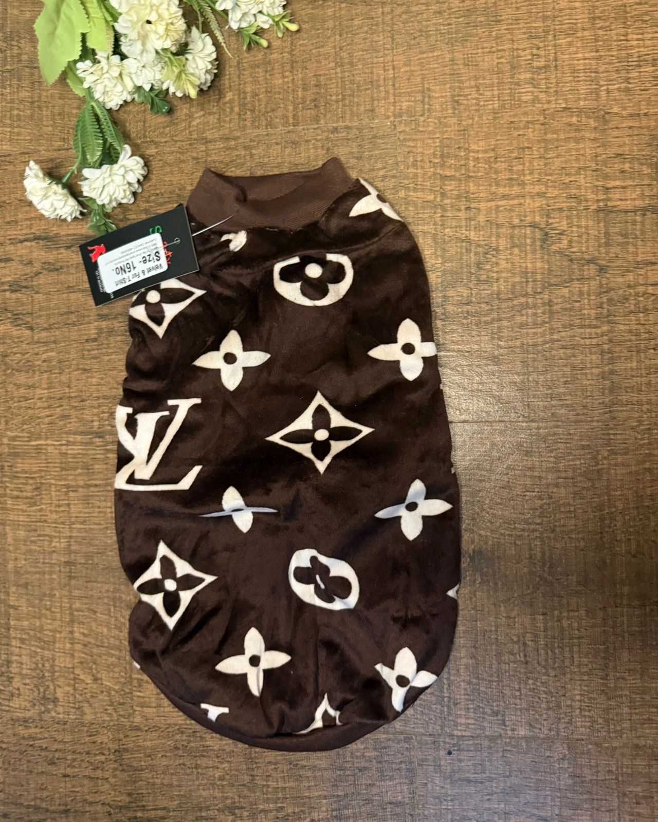 LV Monogram Velvet Winter Tee – Chocolate Brown 🤎 - Image 2