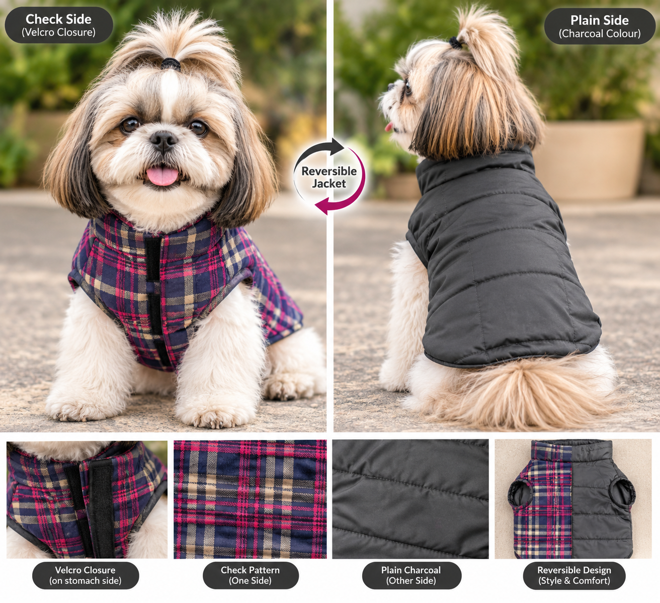 Reversible Check Winter Jacket 🧥
