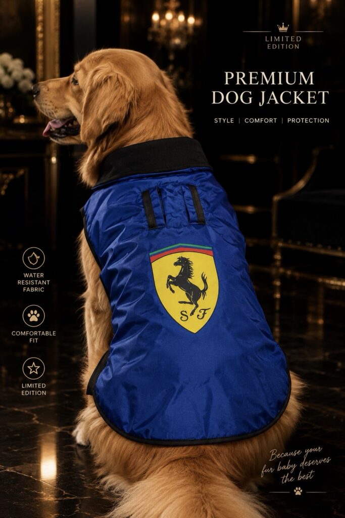 Blue Ferrari Water-Repellent Winter Coat