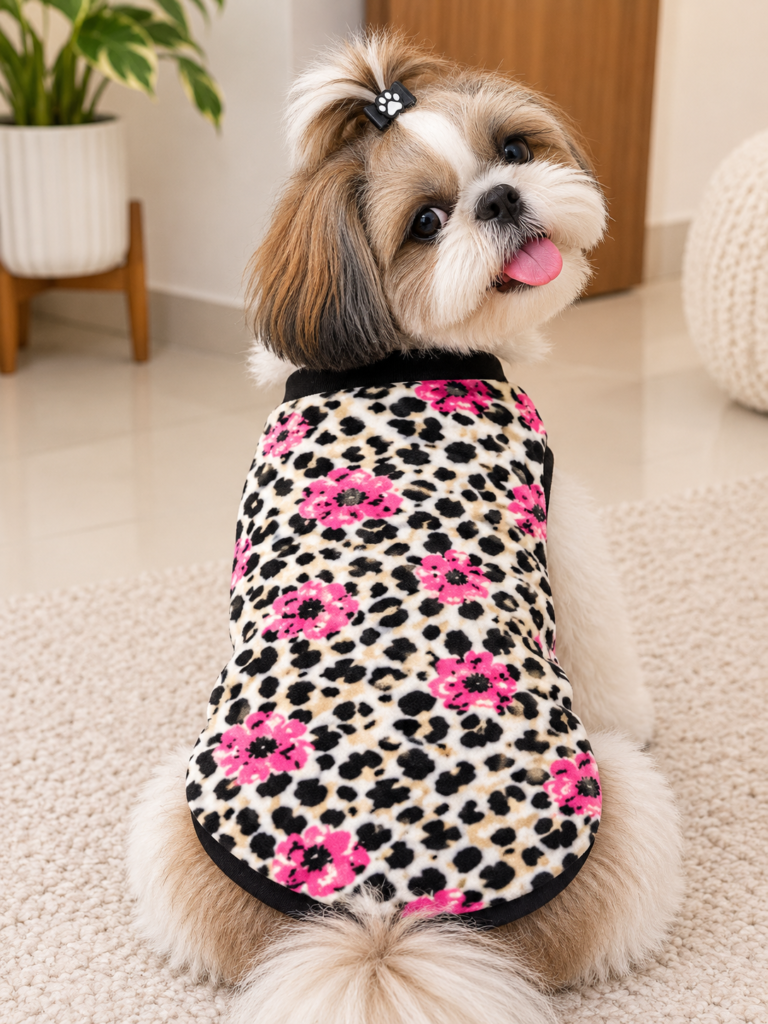 Cheetah Print Velvet Winter T-Shirt