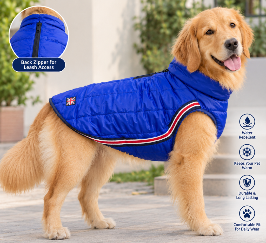 Blue Water-Repellent Winter Jacket