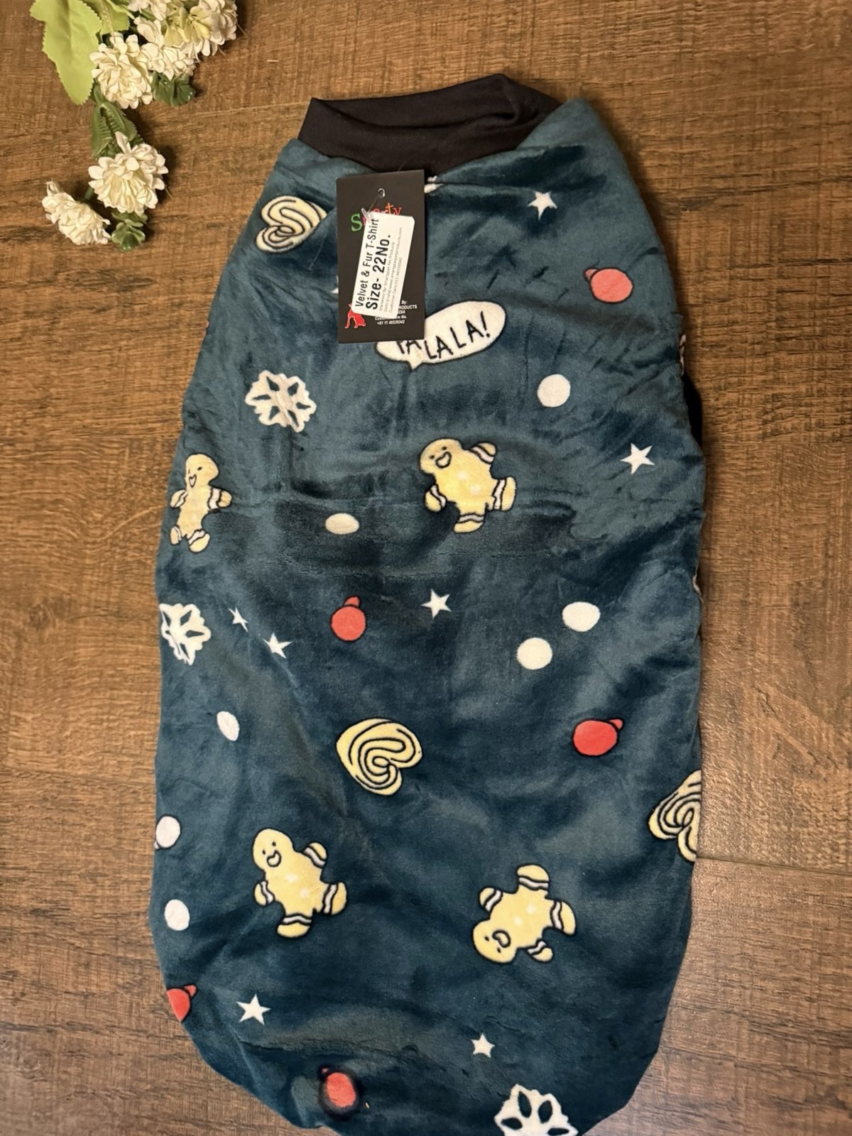 Teal Bear Print Velvet Tee 🐻 - Image 2