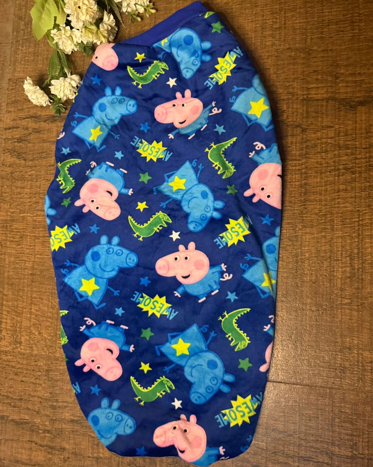 Blue Peppa Pig Velvet Winter Tee - Image 2