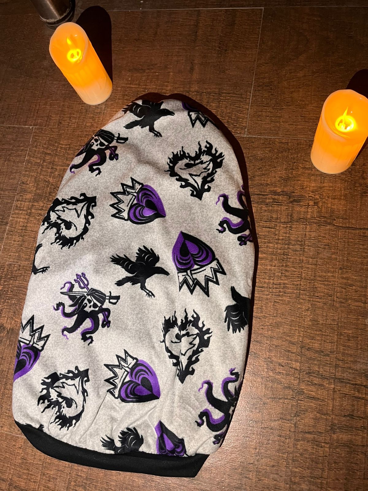 Grey & Purple Printed Velvet Winter T-Shirt - Image 2