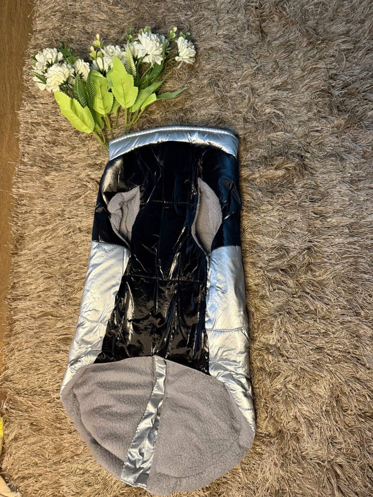 Silver Metallic Puffer Jacket - Image 3
