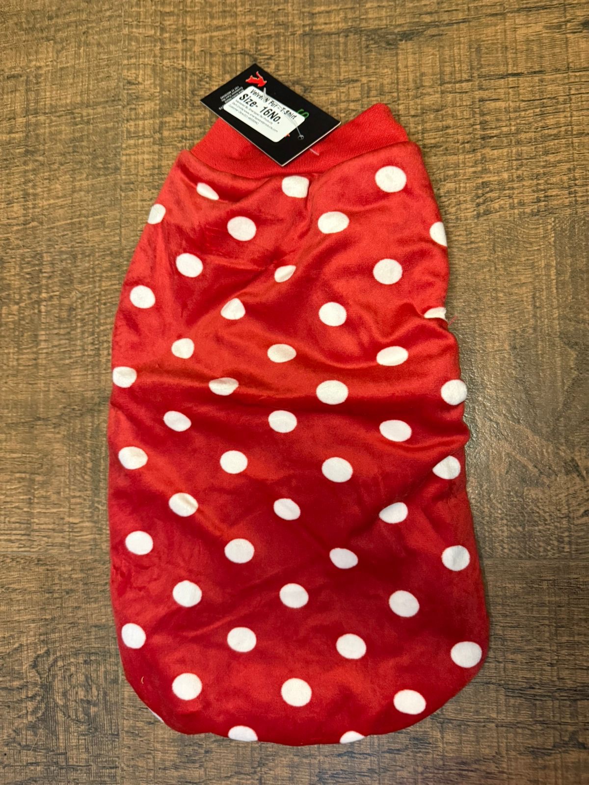 Red Polka Dots Sleeveless Velvet Winter Tee - Image 2