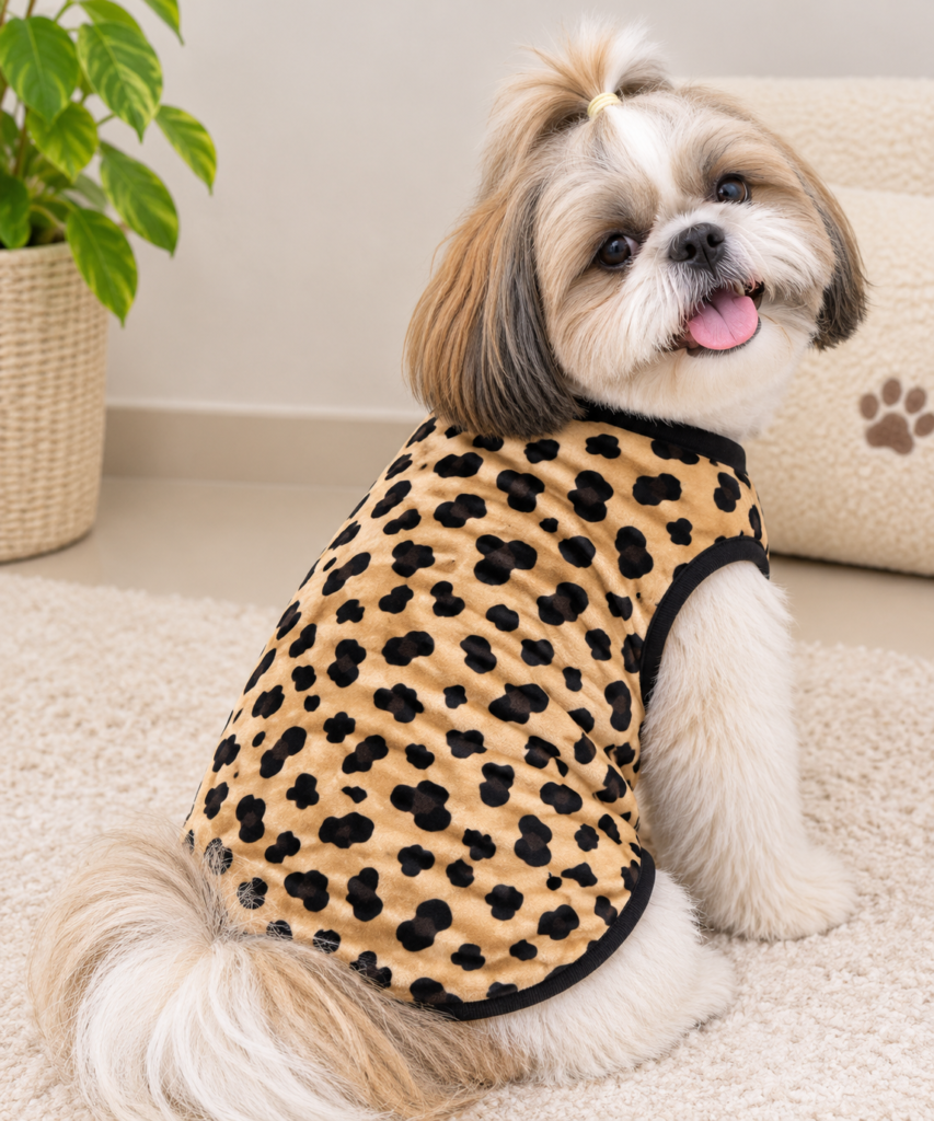 Leopard Print Velvet Winter Tee
