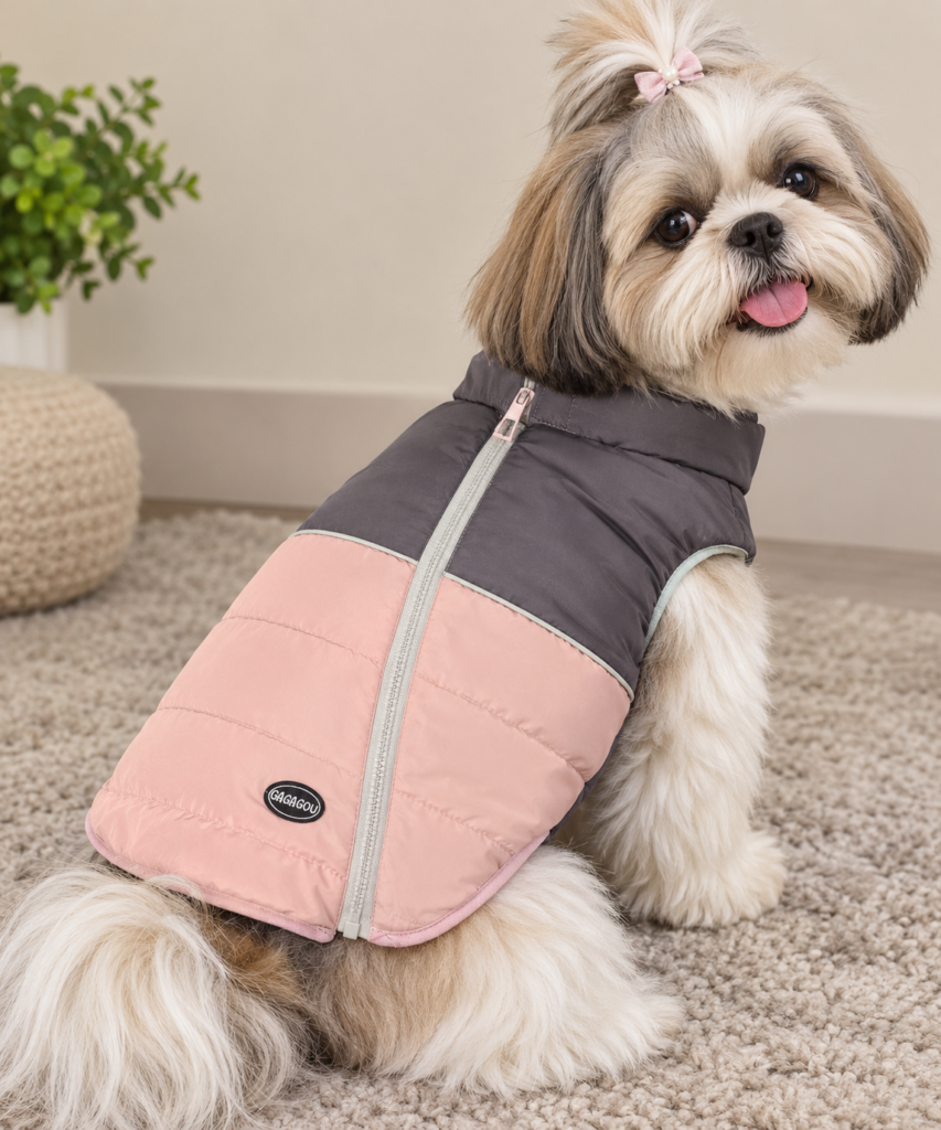 Pink & Grey Quilted Winter Jacket