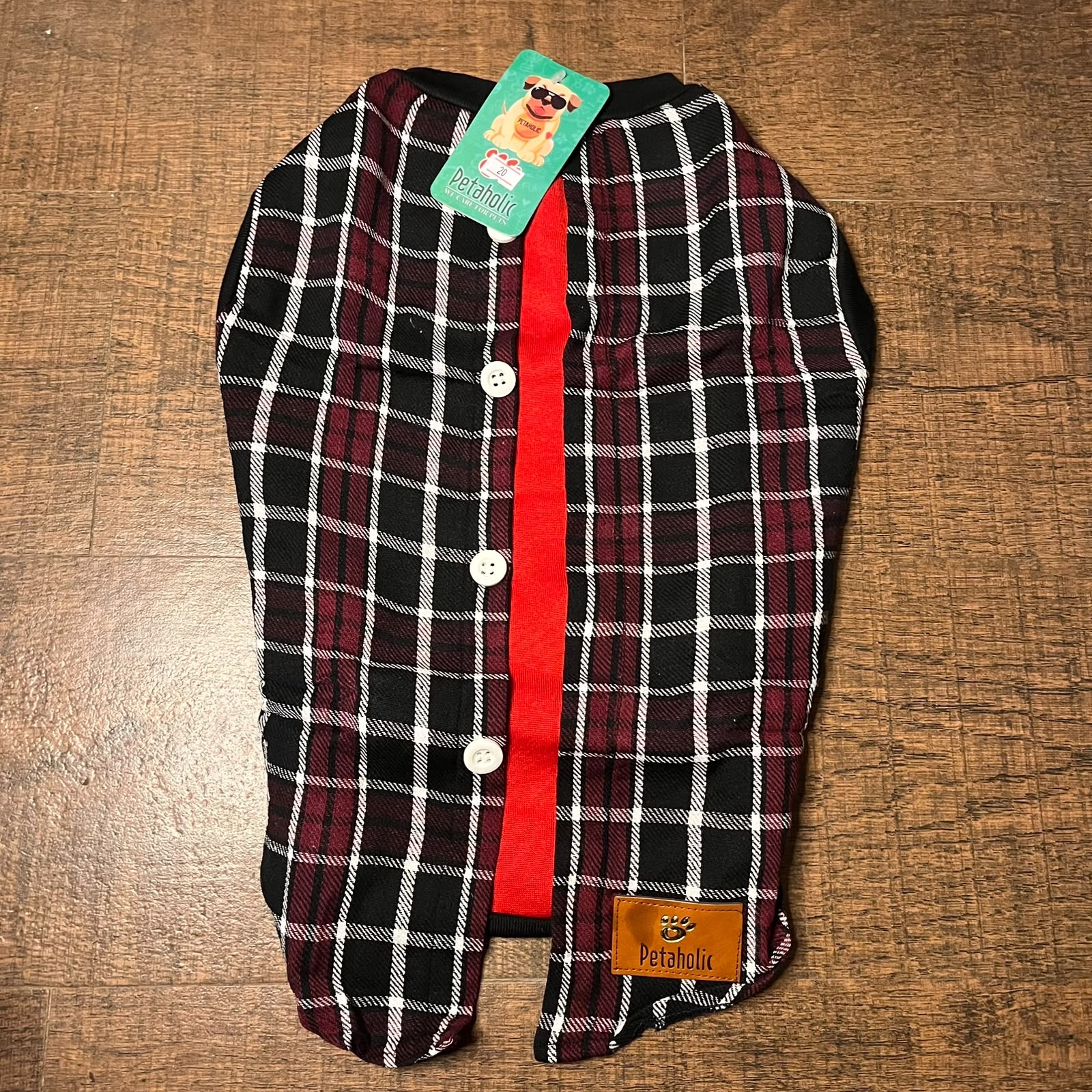 Black, Red & Maroon Check Shirt-Style Winter Tee - Image 2