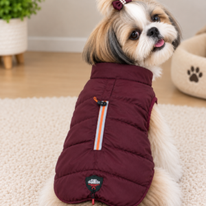 Maroon Quilted Winter Jacket✨