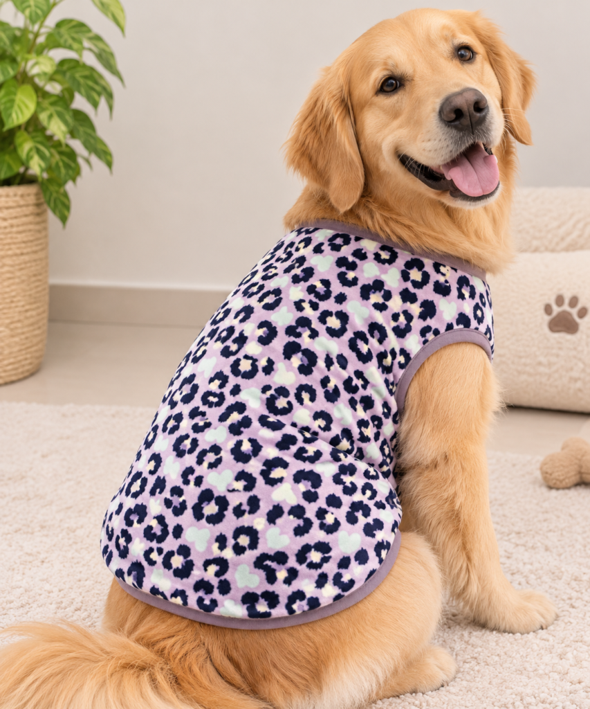 Purple Leopard Print Velvet Winter Tee