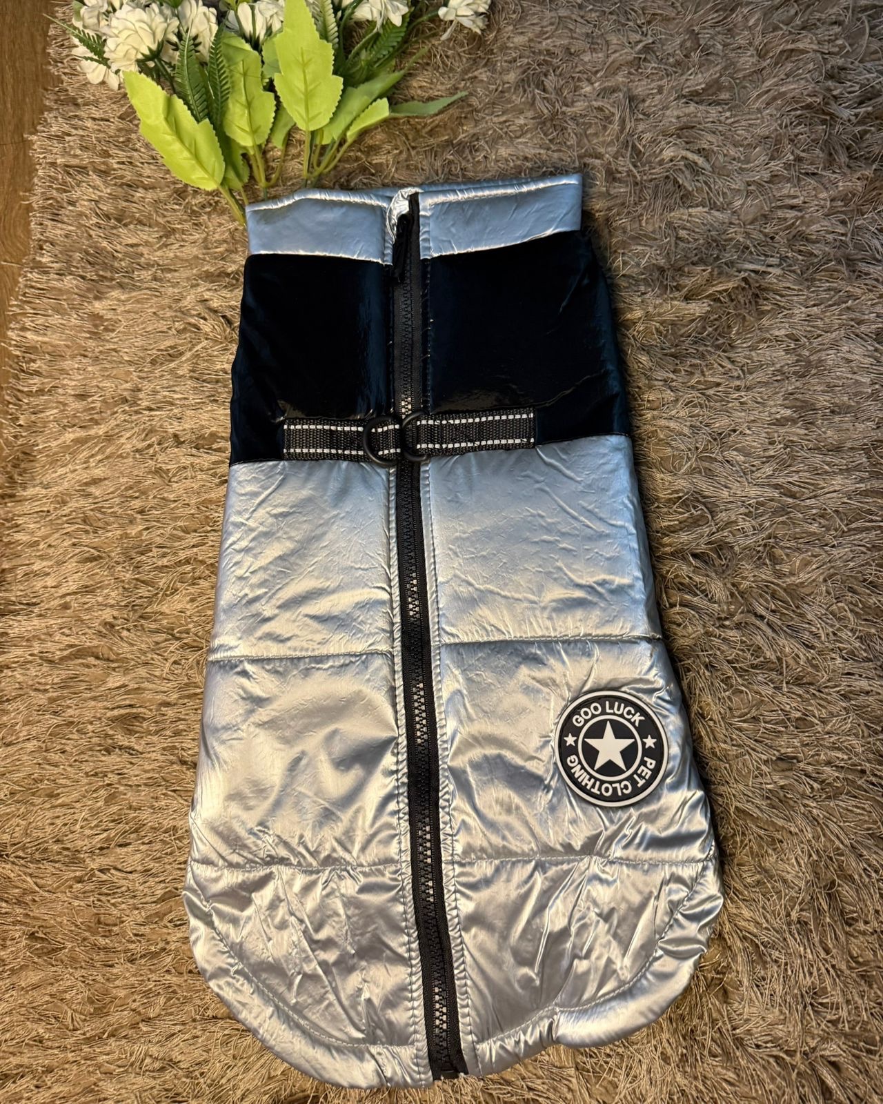 Silver Metallic Puffer Jacket - Image 2