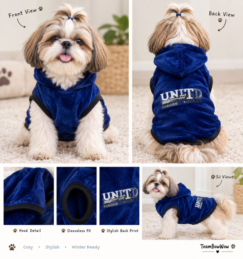 Royal Blue Velvet Sleeveless Hoodie