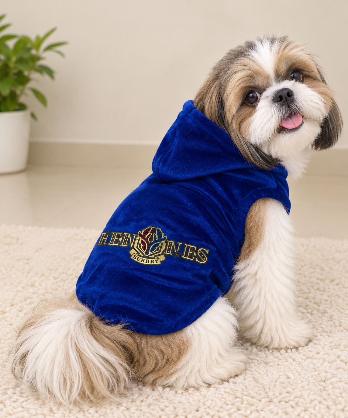 Burberry Royal Blue Velvet Hoodie