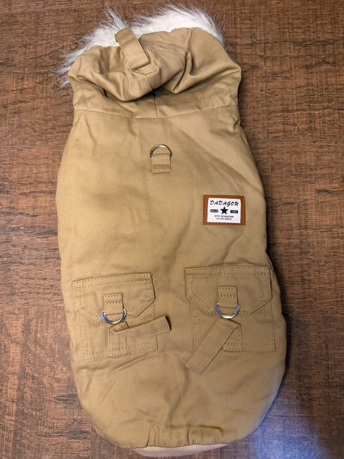 Tan Hooded Fur Jacket for Dogs – Stylish Winter Wear - Image 2