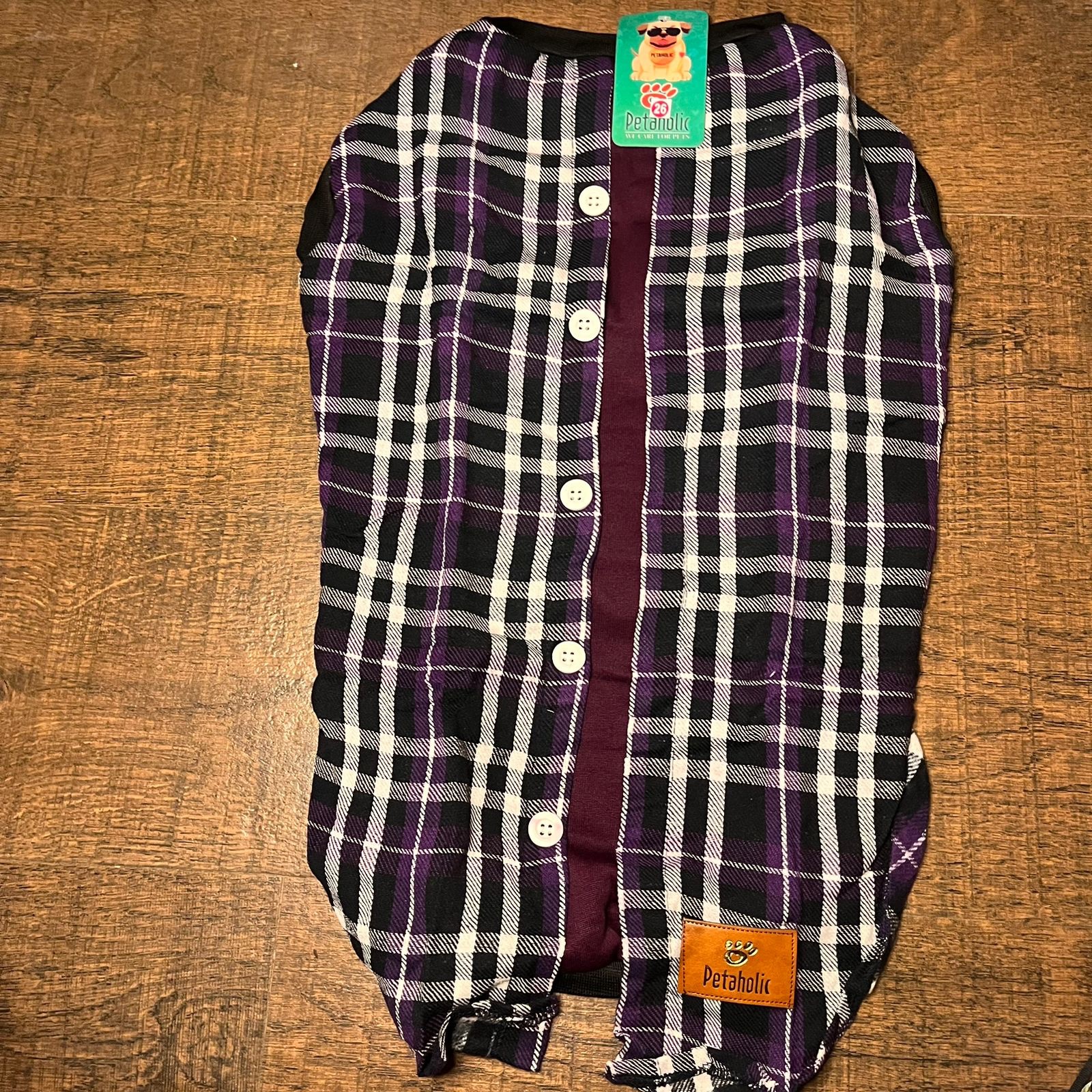 Purple Plaid Button-Down Winter Tee - Image 2
