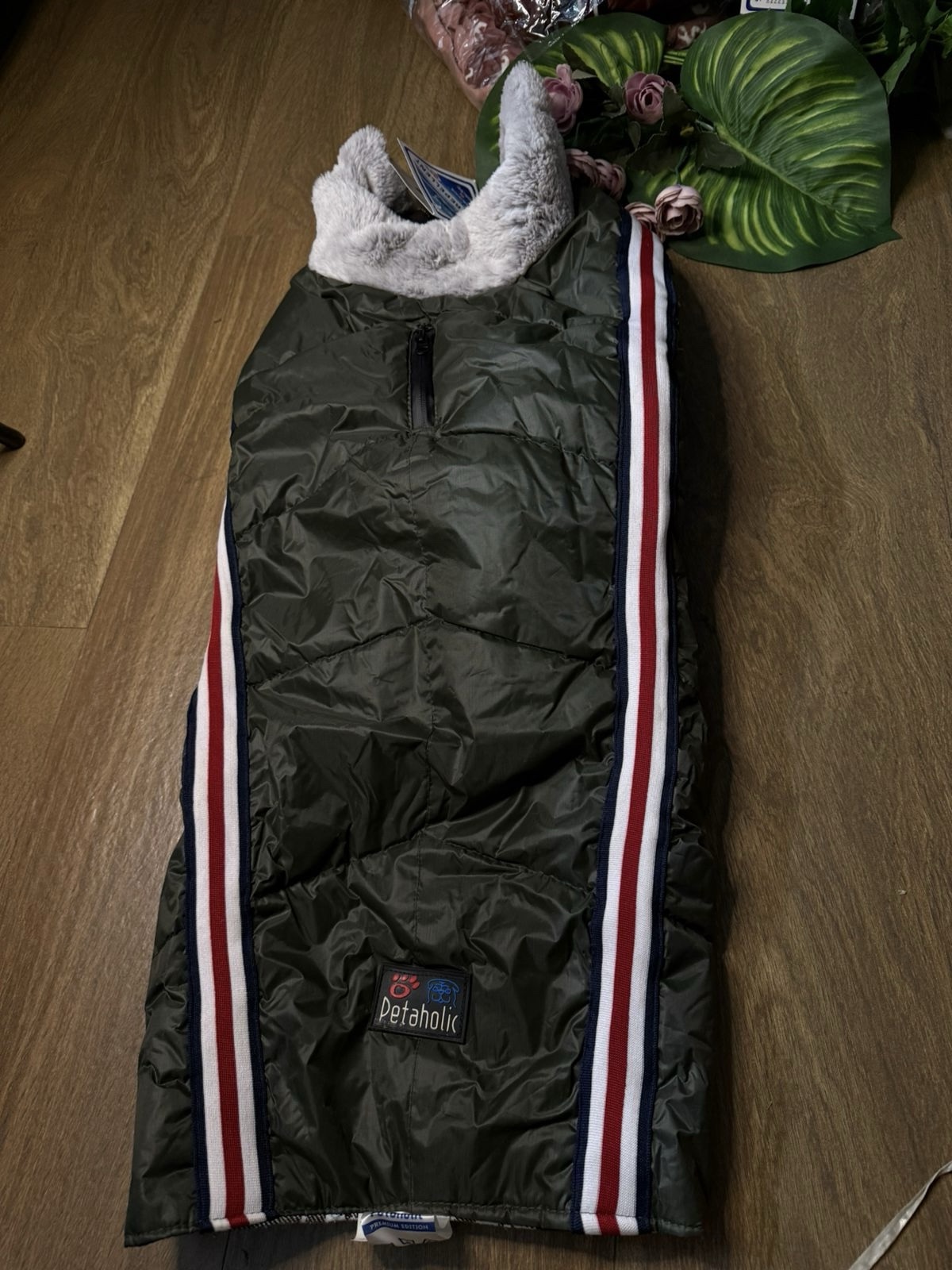 Olive Green Water-Repellent Winter Jacket - Image 2