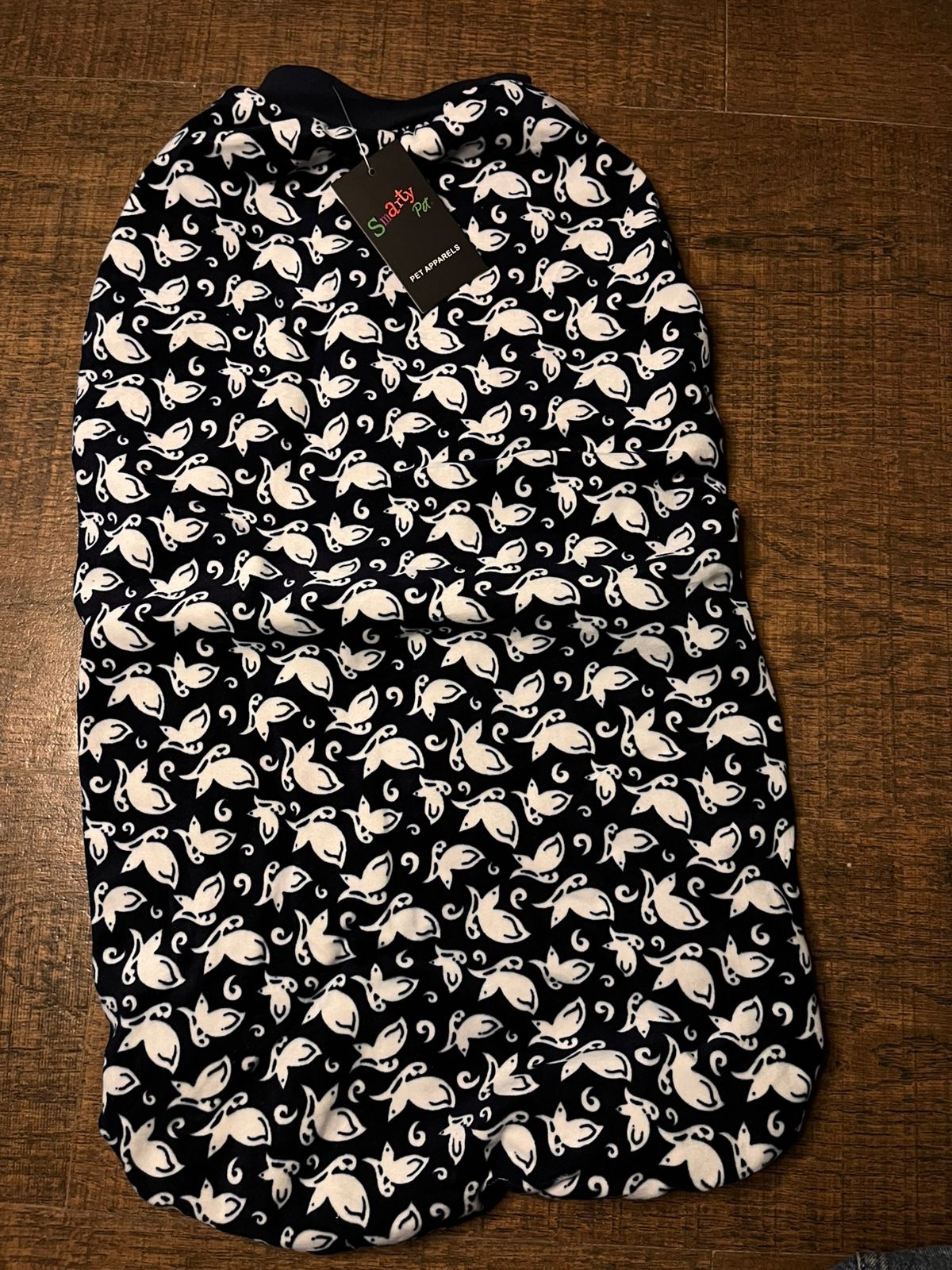 Navy Blue Printed Velvet Winter Tee - Image 2