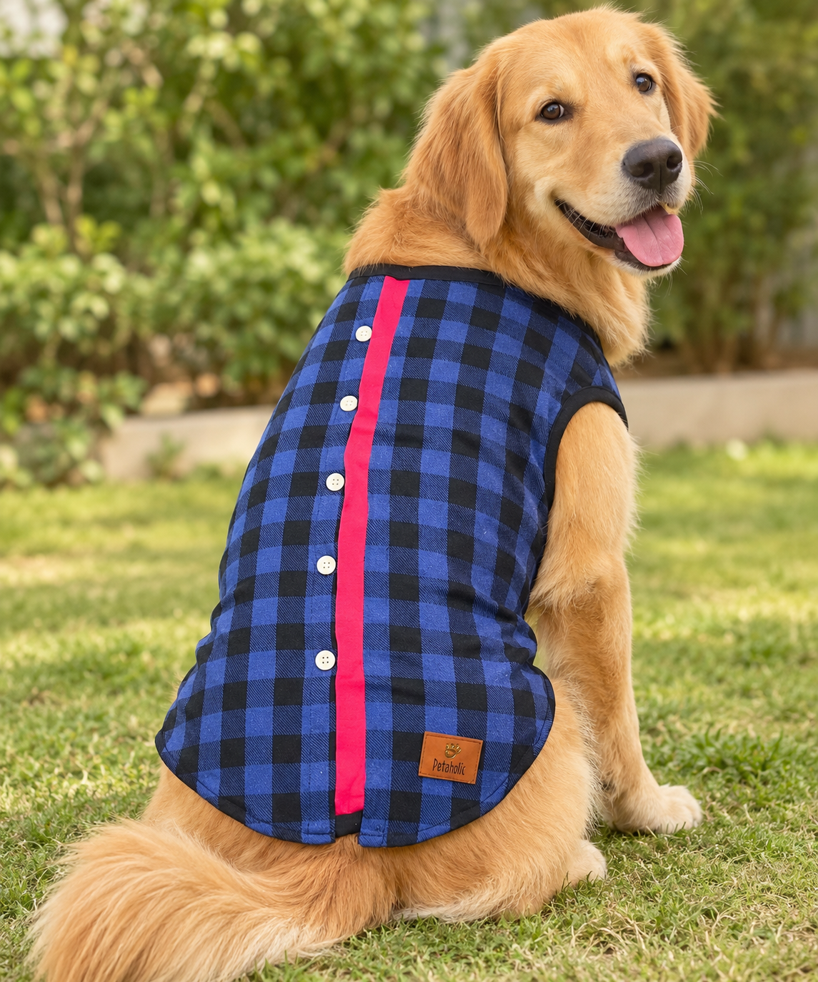 Blue & Black Checkered Winter Shirt-Style Tee